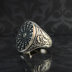 Hand Engraved 925 Sterling Silver Men Handmade Ring