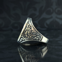 Hand Engraved 925 Sterling Silver Men Handmade Ring