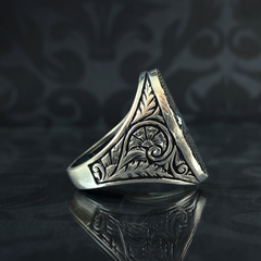 Hand Engraved 925 Sterling Silver Men Handmade Ring