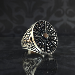 Hand Engraved 925 Sterling Silver Men Handmade Ring