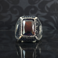 Ruby Stone 925 Sterling Silver Men Handmade Ring