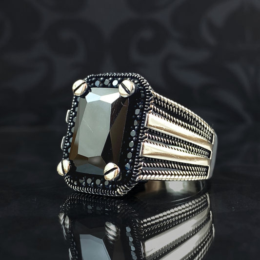 Men Handmade 925 Sterling Silver Black Onyx Stone Ring