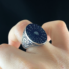 Hand Engraved 925 Sterling Silver Men Handmade Ring