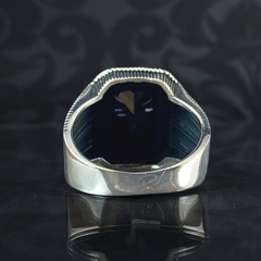 Black Onyx Gemstone 925 Sterling Silver Men Ring