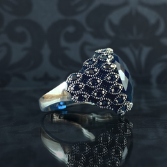 Sapphire Stone 925 Sterling Silver Men Handmade Ring