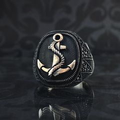 Sea Anchor 925 Sterlinh Silver Men Ring