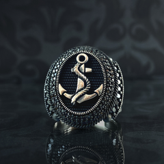 925 Sterling Silver Anchor Sailor Ring