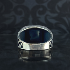 Men Handmade Black Onyx Gemstone 925 Sterling Silver Ring