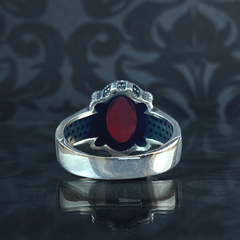 Red Ruby Stone 925 Sterling Silver Men Handmade Ring