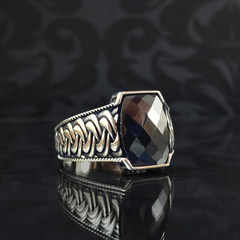 925 Sterling Silver Black Onyx Stone Men Handmade Ring