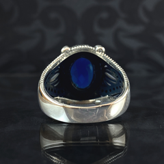 Sapphire Gemstone 925 Sterling Silver Men Ring