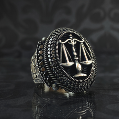 Scales of Justice 925 Sterling Silver Ring