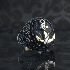 Sea Anchor 925 Sterlinh Silver Men Ring