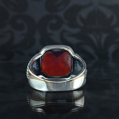 Red Ruby Stone 925 Sterling Silver Men Handmade Turkish Ring