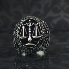 Scales of Justice 925 Sterling Silver Ring