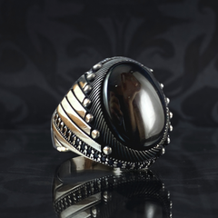 Black Onyx Stone 925 Sterling Silver Men Handmade Ring