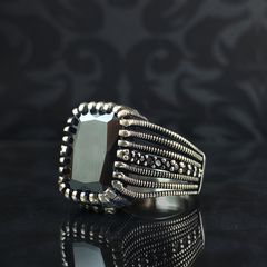 Daily Classic Black Onyx Stone 925 Sterling Silver Men Handmade Ring