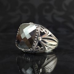 Classic Onyx Stone 925 Sterling Silver Men Ring