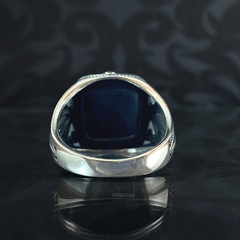 Classic Onyx Stone 925 Sterling Silver Men Ring