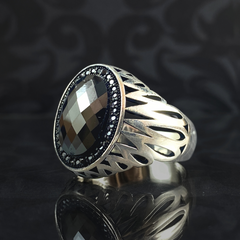 Men Handmade Black Onyx Stone 925 Sterling Silver Ring