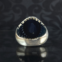 Men Handmade Black Onyx Stone 925 Sterling Silver Ring