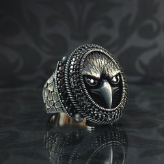 Eagle Head 925 Sterling Silver Men Handmade Ring