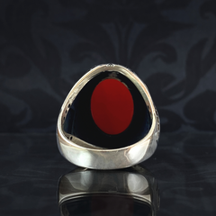 Turkish Handmade Red Agate Gemstone 925 Sterling Silver Ring