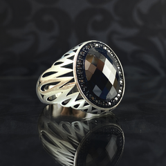 Men Handmade Black Onyx Stone 925 Sterling Silver Ring