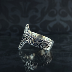 Hand Engraved Helmet Warrior 925 Sterling Silver Ring