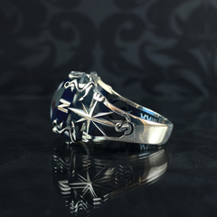 Sapphire Gemstone 925 Sterling Silver Men Ring