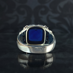 Sapphire Gemstone 925 Sterling Silver Men Ring