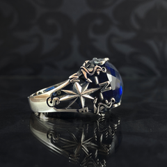 Sapphire Gemstone 925 Sterling Silver Men Ring