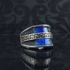 Sapphire Gemstone 925 Sterling Silver Men Ring