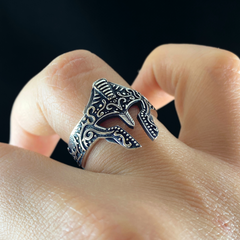 Hand Engraved Helmet Warrior 925 Sterling Silver Ring