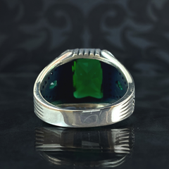 Emerald 925 Sterling Silver Men Ring