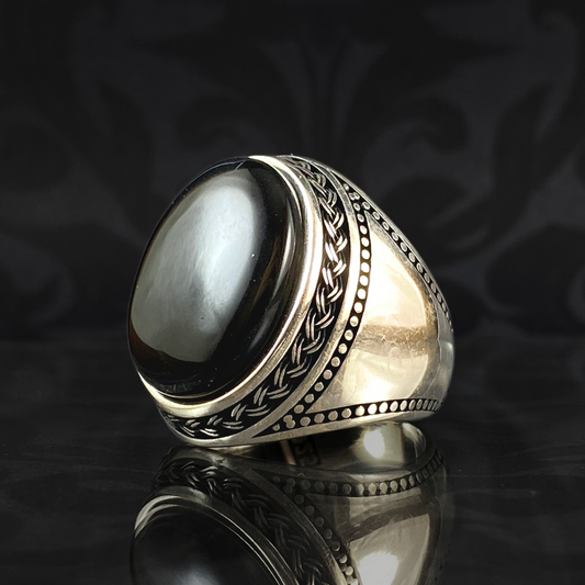 Classic Black Onyx Stone 925 Sterling Silver Daily Men Ring