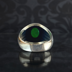 Emerald Stone 925 Sterling Silver Green Color Ring