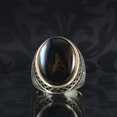 Classic Black Onyx Stone 925 Sterling Silver Daily Men Ring