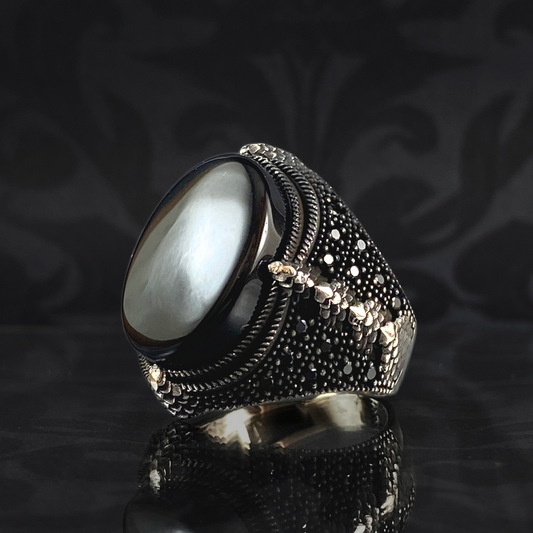 Black Onyx Gemstone 925 Sterling Silver Men Handmade Ring