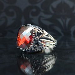 Red Ruby Gemstone 925 Sterling Silver Men Handmade Ring