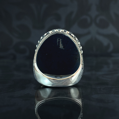 Hand Engraved 925 Sterling Silver Men Large Ring