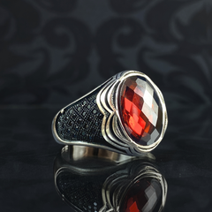 Red Ruby Stone 925 Sterling Silver Turkish Ring