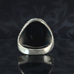 Black Onyx Gemstone 925 Sterling Silver Men Handmade Ring