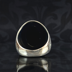 Classic Black Onyx Stone 925 Sterling Silver Daily Men Ring