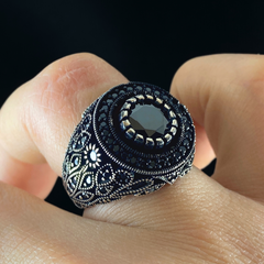 Turkish Handmade 925 Sterling Silver Men Ring