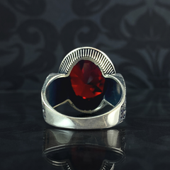 Ruby Gemstone 925 Sterling Silver Turkish Handmade Ring