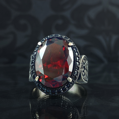 Ruby Gemstone 925 Sterling Silver Turkish Handmade Ring