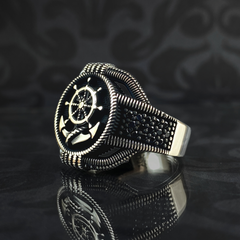 Sea Anchor Sailor 925 Sterlinh Silver Men Ring