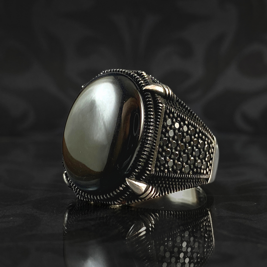 Men Handmade 925 Silver Black Onyx Stone Ring