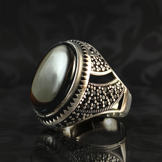 Black Gemstone Onyx 925 Sterling Silver Men Handmade Ring